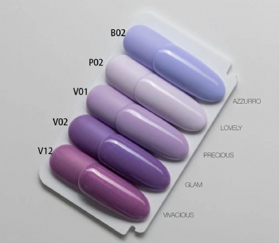 purple color gel nail  collection