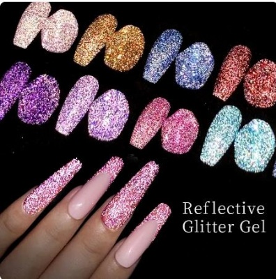 Reflective Glitter Gel  nail polish