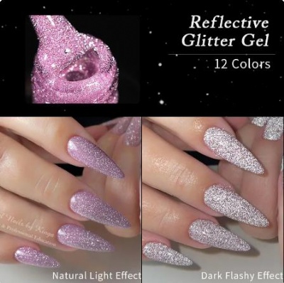 Reflective Glitter Gel  nail polish