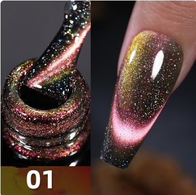 Dynamic Glitter Reflective cat eye  Nail Gel