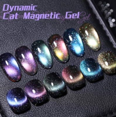 Dynamic Glitter Reflective cat eye  Nail Gel